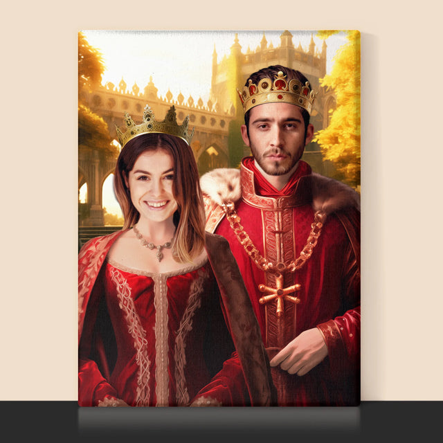 Királyi Portré: Király És Királynő - Keretes Nyomtatott Kép 30X40