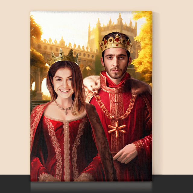 Királyi Portré: Király És Királynő - Keretes Nyomtatott Kép 30X40