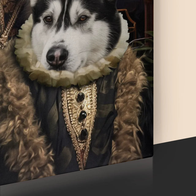 Királyi Portré: Nemes Háziállattal - Keretes Nyomtatott Kép 30X40