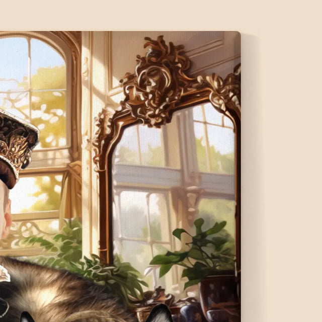 Királyi Portré: Nemes Háziállattal - Keretes Nyomtatott Kép 30X40