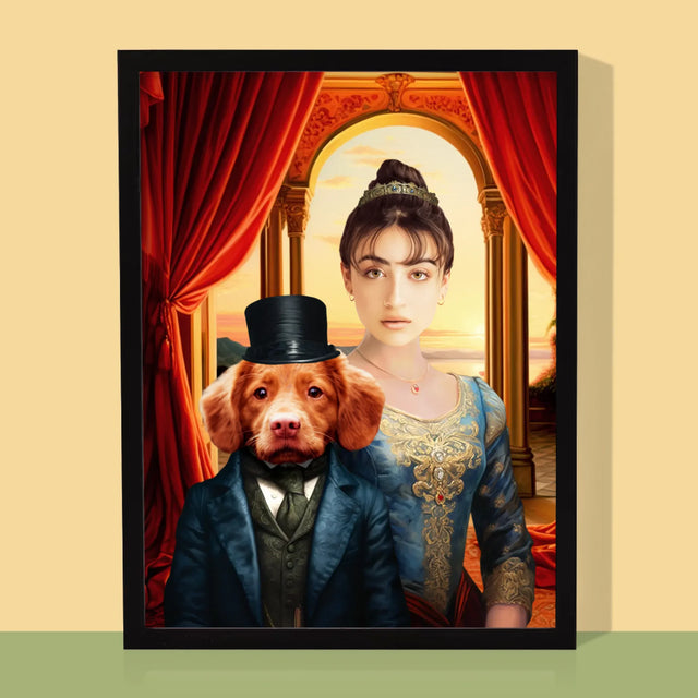 Királyi Portré: Nemes Hölgy Háziállattal - Keretes Nyomtatott Kép 30X40