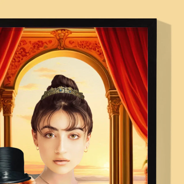 Királyi Portré: Nemes Hölgy Háziállattal - Keretes Nyomtatott Kép 30X40