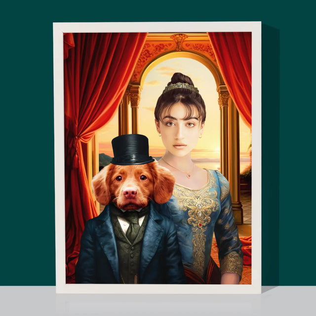 Királyi Portré: Nemes Hölgy Háziállattal - Keretes Nyomtatott Kép 30X40