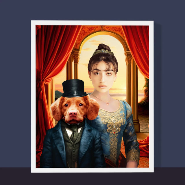 Királyi Portré: Nemes Hölgy Háziállattal - Keretes Nyomtatott Kép 30X40