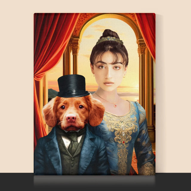 Királyi Portré: Nemes Hölgy Háziállattal - Keretes Nyomtatott Kép 30X40