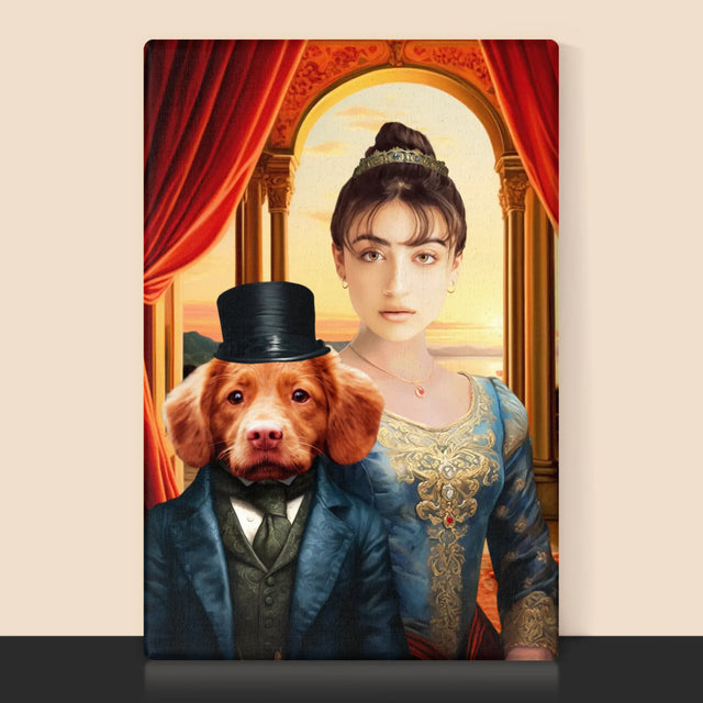 Királyi Portré: Nemes Hölgy Háziállattal - Keretes Nyomtatott Kép 30X40