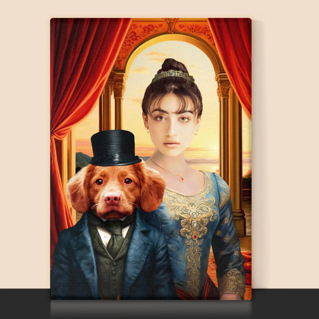 Királyi Portré: Nemes Hölgy Háziállattal - Keretes Nyomtatott Kép 30X40