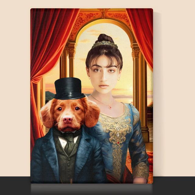 Királyi Portré: Nemes Hölgy Háziállattal - Keretes Nyomtatott Kép 30X40