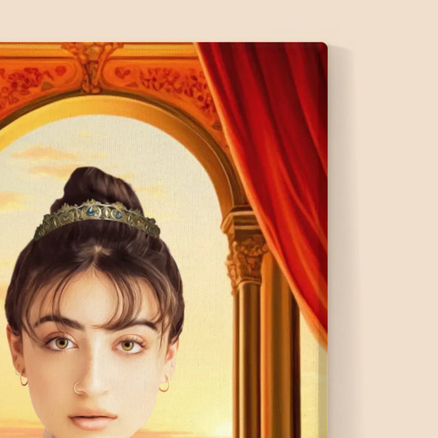 Királyi Portré: Nemes Hölgy Háziállattal - Keretes Nyomtatott Kép 30X40