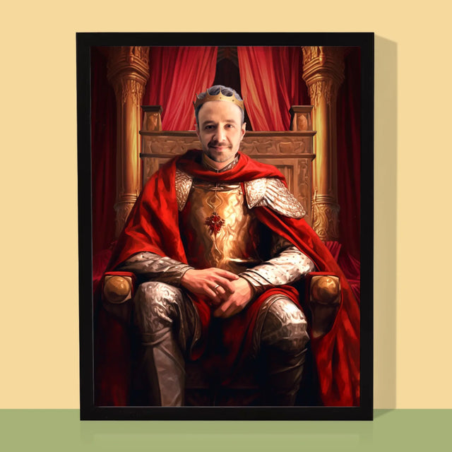 Királyi Portré: Király A Trómteremben - Keretes Nyomtatott Kép 30X40