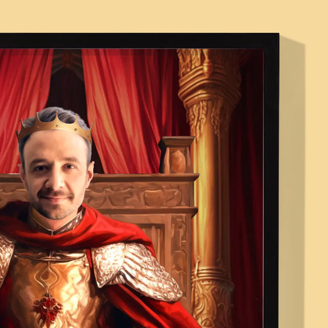 Királyi Portré: Király A Trómteremben - Keretes Nyomtatott Kép 30X40