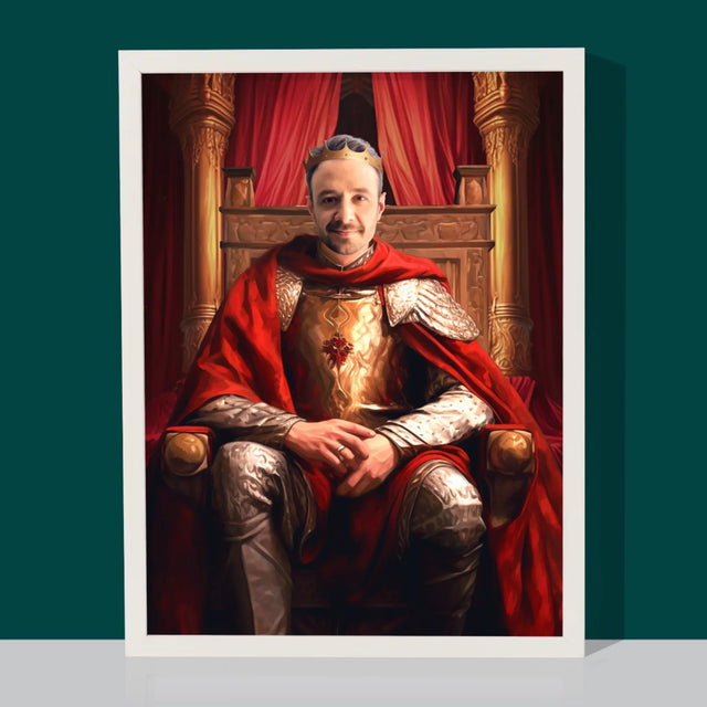 Királyi Portré: Király A Trómteremben - Keretes Nyomtatott Kép 30X40