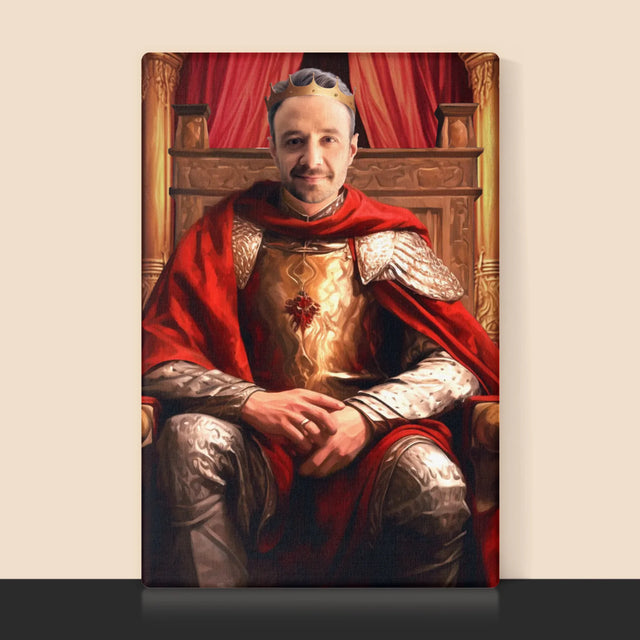 Királyi Portré: Király A Trómteremben - Keretes Nyomtatott Kép 30X40
