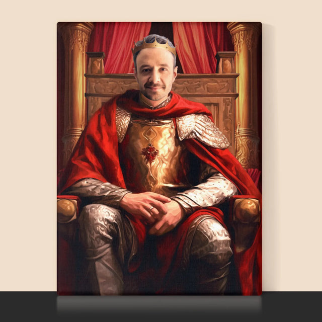 Királyi Portré: Király A Trómteremben - Keretes Nyomtatott Kép 30X40