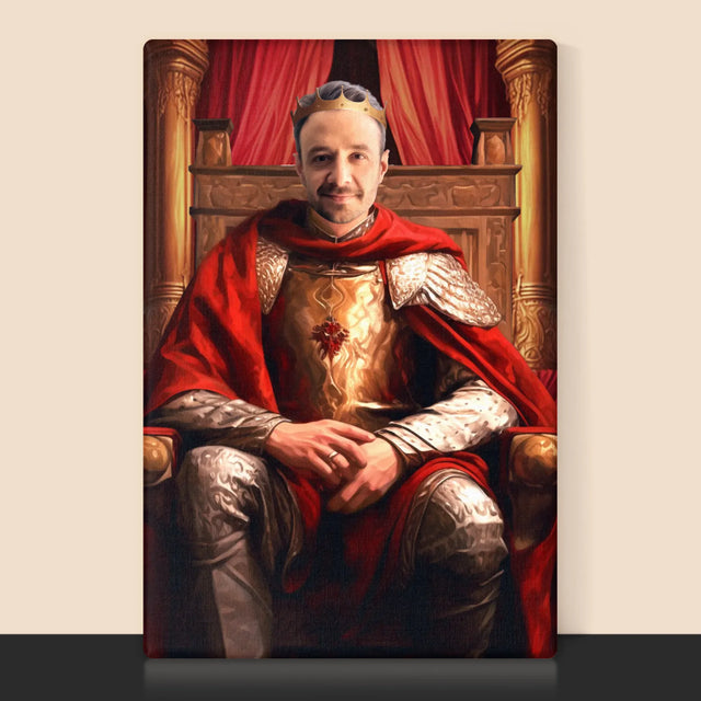 Királyi Portré: Király A Trómteremben - Keretes Nyomtatott Kép 30X40