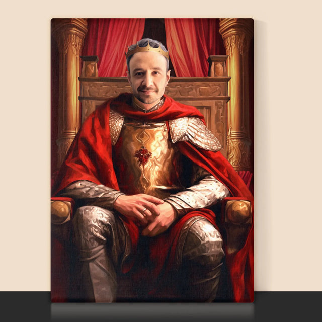 Királyi Portré: Király A Trómteremben - Keretes Nyomtatott Kép 30X40