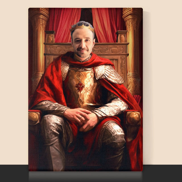 Királyi Portré: Király A Trómteremben - Keretes Nyomtatott Kép 30X40