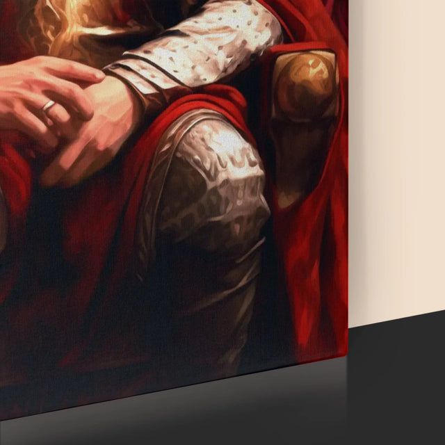 Királyi Portré: Király A Trómteremben - Keretes Nyomtatott Kép 30X40