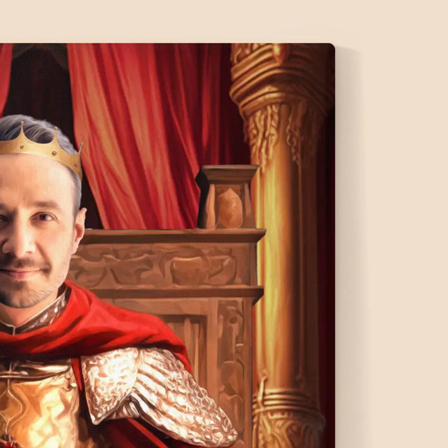 Királyi Portré: Király A Trómteremben - Keretes Nyomtatott Kép 30X40