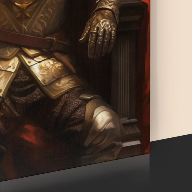 Királyi Portré: Király A Trónon - Keretes Nyomtatott Kép 30X40