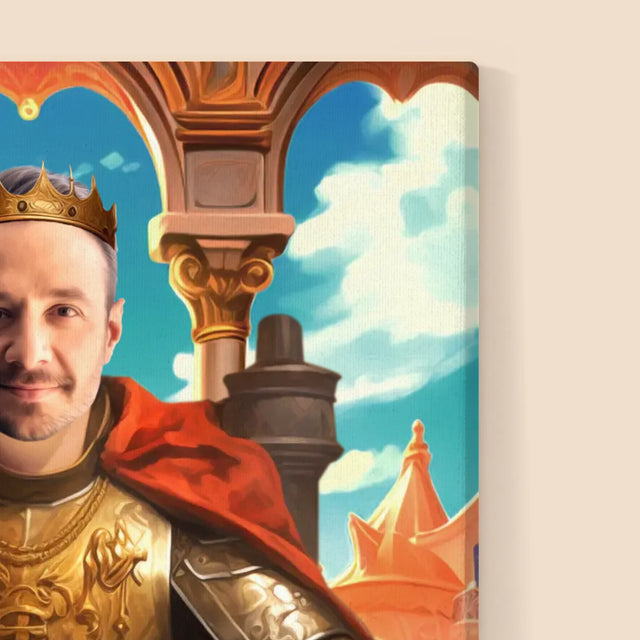 Királyi Portré: Király A Trónon - Keretes Nyomtatott Kép 30X40