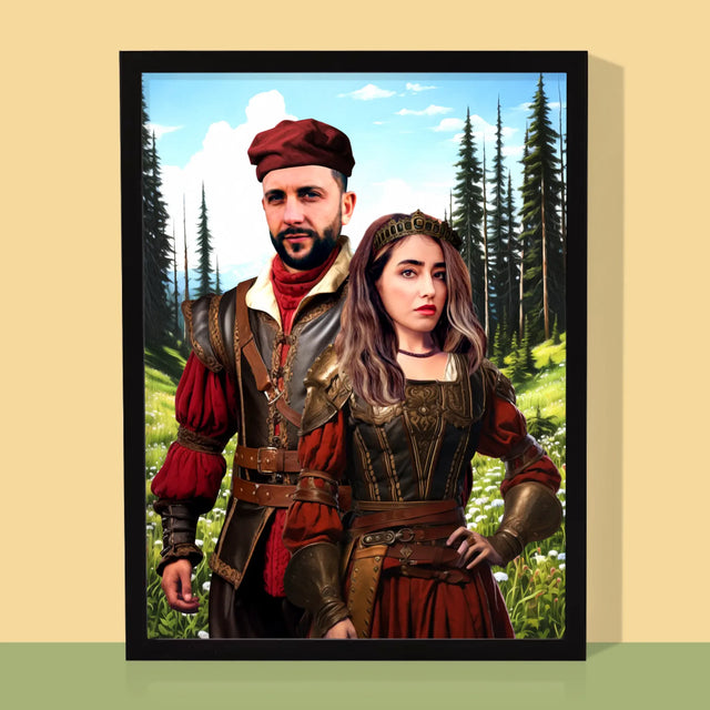 Királyi Portré: Előkelő Pár - Keretes Nyomtatott Kép 30X40