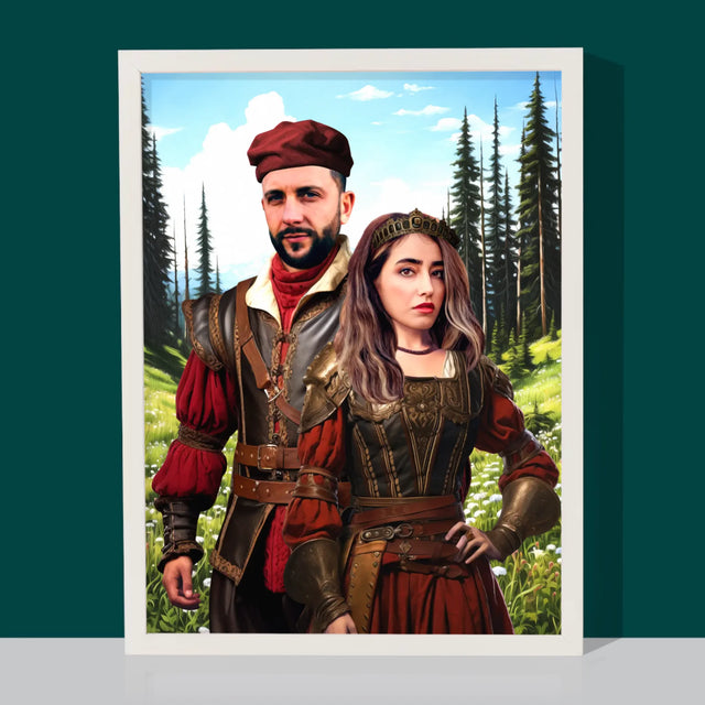 Királyi Portré: Előkelő Pár - Keretes Nyomtatott Kép 30X40