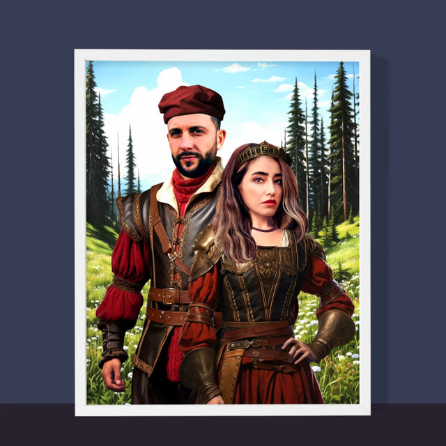 Királyi Portré: Előkelő Pár - Keretes Nyomtatott Kép 30X40