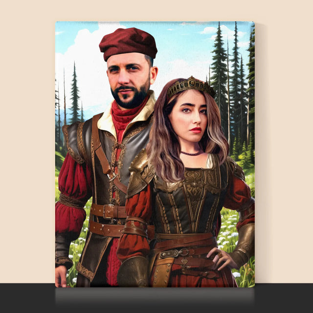 Királyi Portré: Előkelő Pár - Keretes Nyomtatott Kép 30X40