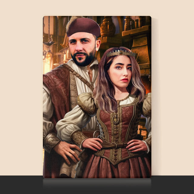 Királyi Portré: Arisztokrata Pár - Keretes Nyomtatott Kép 30X40