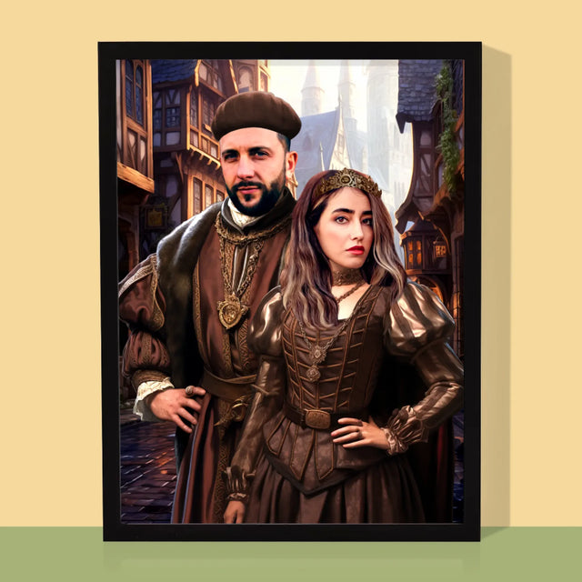 Királyi Portré: Nemes Pár - Keretes Nyomtatott Kép 30X40