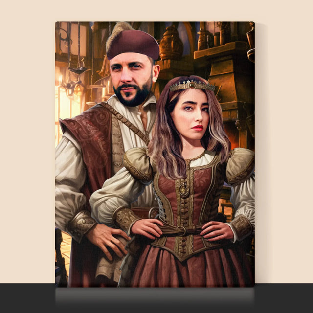 Királyi Portré: Arisztokrata Pár - Keretes Nyomtatott Kép 30X40
