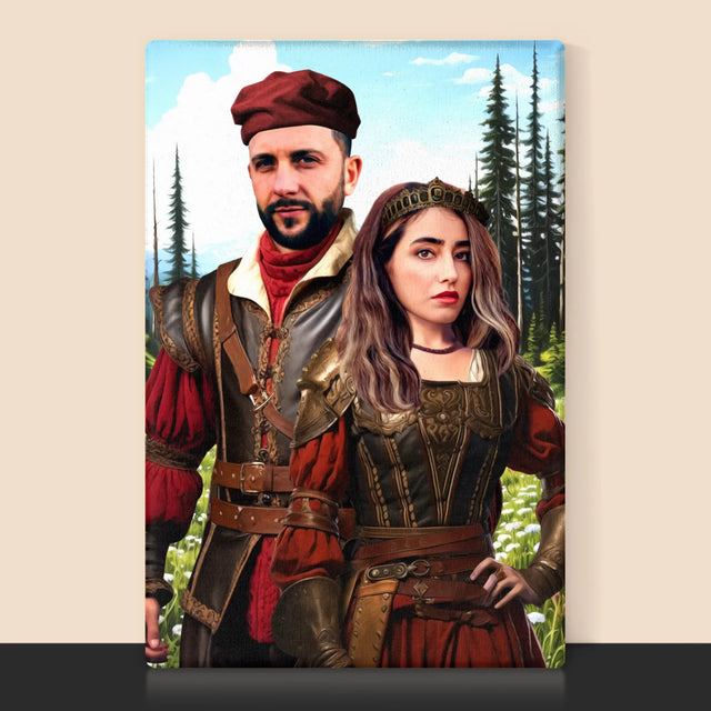 Királyi Portré: Előkelő Pár - Keretes Nyomtatott Kép 30X40