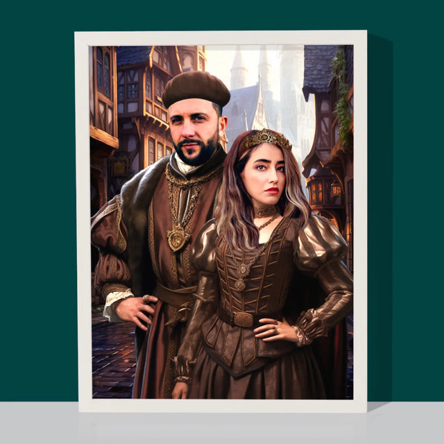 Királyi Portré: Nemes Pár - Keretes Nyomtatott Kép 30X40