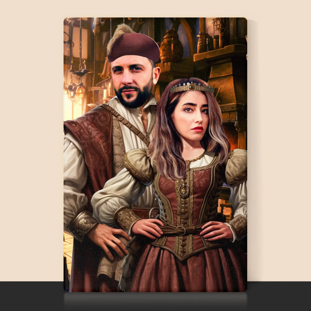 Királyi Portré: Arisztokrata Pár - Keretes Nyomtatott Kép 30X40