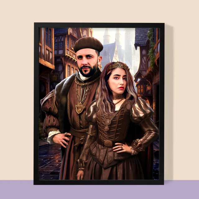 Királyi Portré: Nemes Pár - Keretes Nyomtatott Kép 30X40