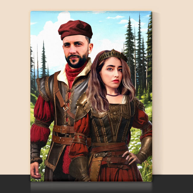 Királyi Portré: Előkelő Pár - Keretes Nyomtatott Kép 30X40