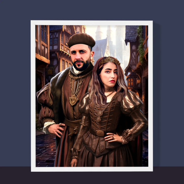 Királyi Portré: Nemes Pár - Keretes Nyomtatott Kép 30X40