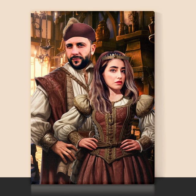 Királyi Portré: Arisztokrata Pár - Keretes Nyomtatott Kép 30X40