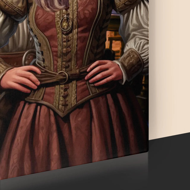 Királyi Portré: Arisztokrata Pár - Keretes Nyomtatott Kép 30X40