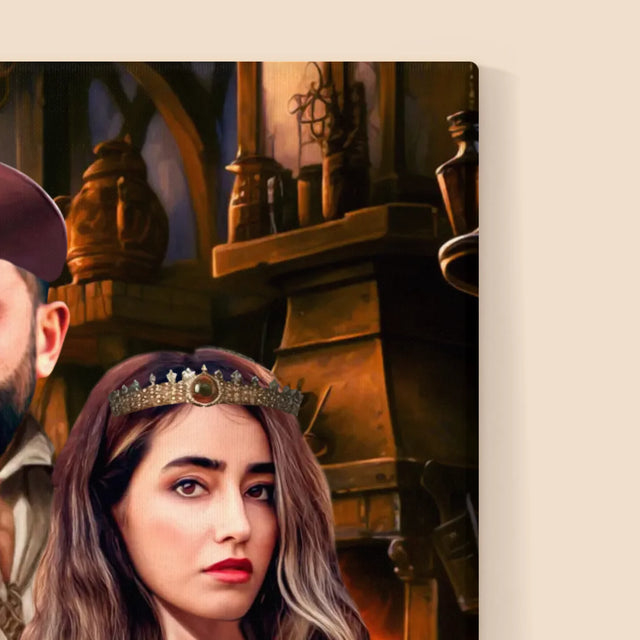 Királyi Portré: Arisztokrata Pár - Keretes Nyomtatott Kép 30X40