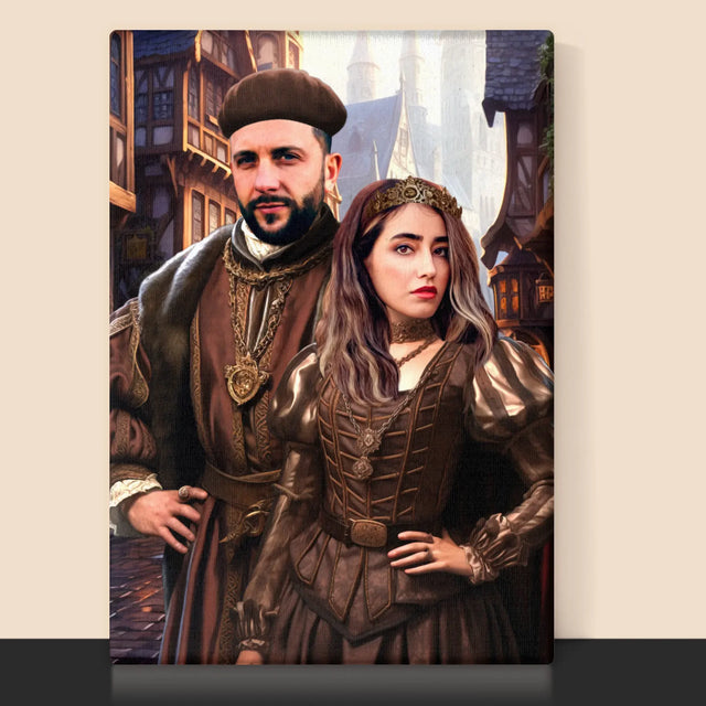 Királyi Portré: Nemes Pár - Keretes Nyomtatott Kép 30X40