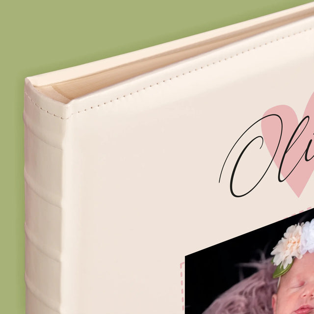 Születési Emléklap: Adatok, Szívecske, Lány - Fotóalbum