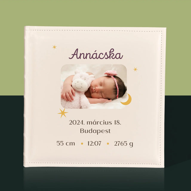 Születési Emléklap: Irat Holddal - Fotóalbum