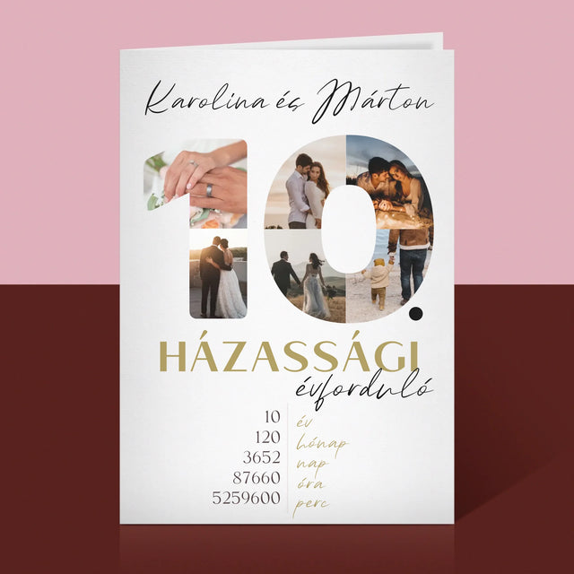 Szó Fotókból: 10. Házassági Évforduló - Üdvözlőlap