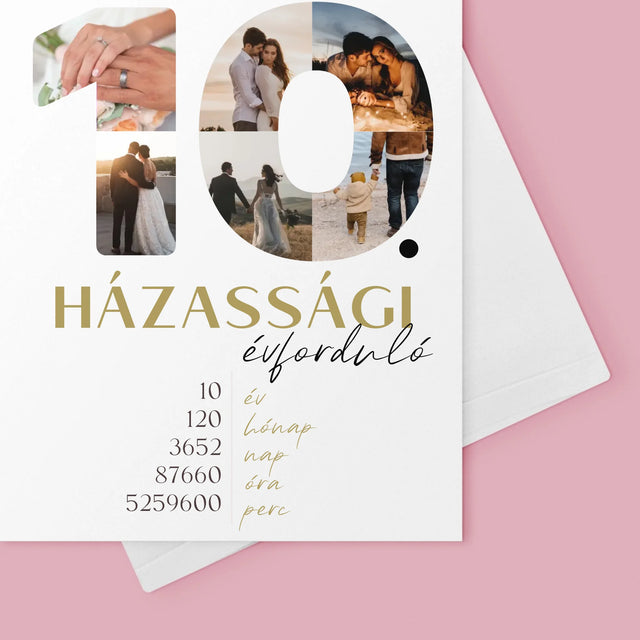 Szó Fotókból: 10. Házassági Évforduló - Üdvözlőlap