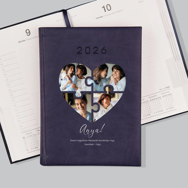 Fotókollázs: Szív Alakú Kirakó Anyának - Határidőnapló