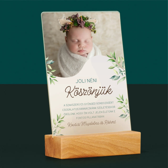 Fotó És Felirat: Köszönet A Szülésznőnek - Akrilüvegre Nyomtatott Kép