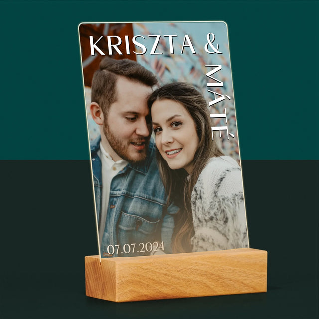 Fotó És Felirat: Keresztnevek Esküvő - Akrilüvegre Nyomtatott Kép