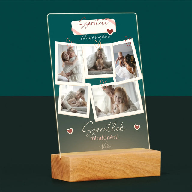 Fotókollázs: Szeretlek Téged Anyu - Akrilüvegre Nyomtatott Kép